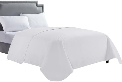 HollyHOME Luxury Checkered Bed Quilt Bedspread King Size
