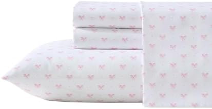 Laura Ashley Kids Sheet Set with Bows Pink Twin XL