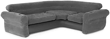 Intex L-Shaped Inflatable Couch with Cup Holders Gray 4 Pack