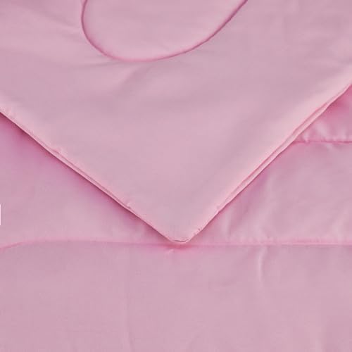 Amazon Basics 3-Piece Soft Microfiber Comforter Set Light Pink