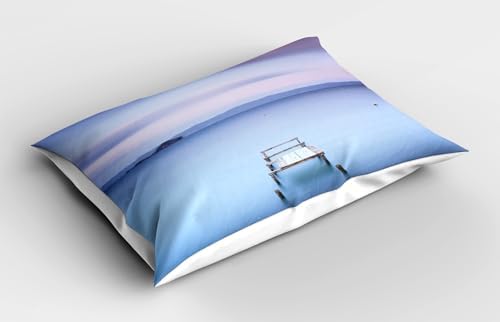 Ambesonne Landscape Pillow Sham Set of 2 Pale Blue Lilac 1