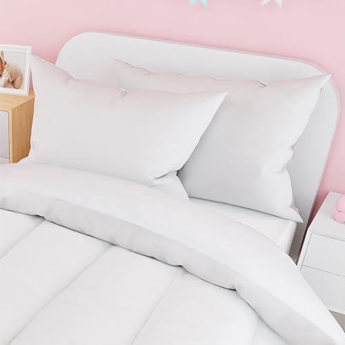 SANDJEST White Duvet Cover Set Twin Size for Kids