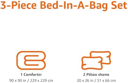 Amazon Basics 3-Piece Soft Microfiber Comforter Set Light Pink