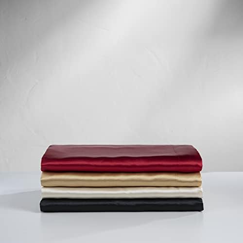 Baltic Linen Satin Sheet Set King Black 4-Piece 1