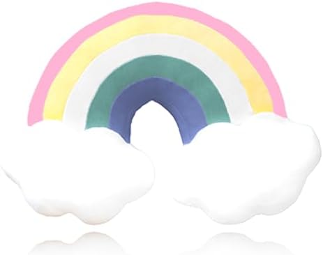BENEKIY Rainbow Cloud Plush Pillow for Girls 21 Inch Throw