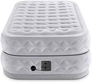 Intex Dura-Beam Deluxe Airbed with Fiber-Tech Technology Twin Gray