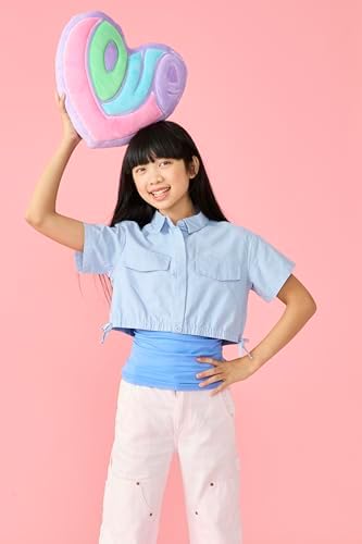 iscream Heart Shaped Love Pillow 13x13 Inch Plush Pastels