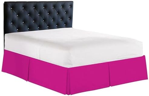 Elegance Linen Luxury 1500 Thread Count Bed Skirt - Twin Pink 14inch Drop
