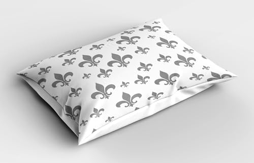 Ambesonne Fleur De Lis Pillow Sham Set of 2 Grey