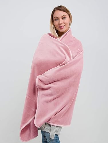 BlueHills Premium Soft Travel Blanket Pillow Dusty Rose Pink M02