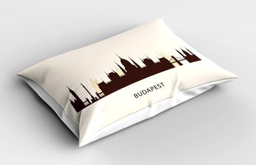 Ambesonne Hungary Pillow Sham Set of 2 Seal Brown and Ivory