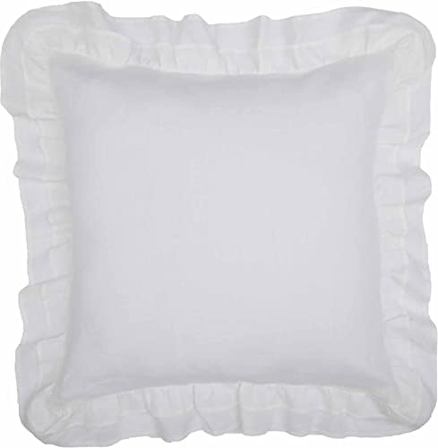 Piper Classics Linen Euro Pillow Cover with 4 Ruffle