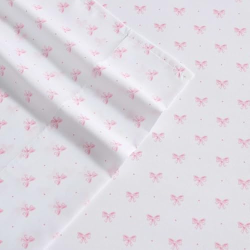Laura Ashley Kids Sheet Set with Bows Pink Twin XL