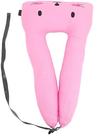 Kids Travel Pillow with Headrest and Shoulder Support Pink