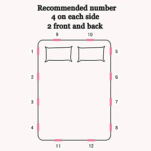 Alamic 12 Pack Sheet Grippers for Raised Edge Mattresses