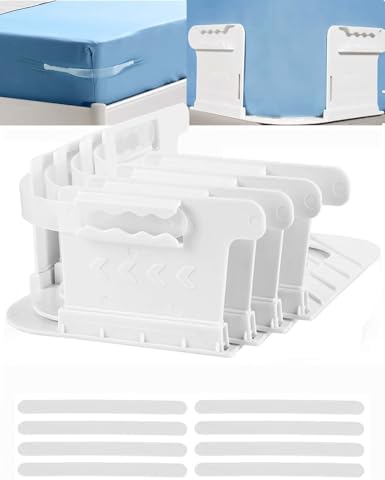 HYZYey Bed Sheet Holders 4 Sets with 8 Plastic Fasteners