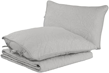 Laura Ashley Felicity Quilt Set - King 100 Cotton Soft Grey