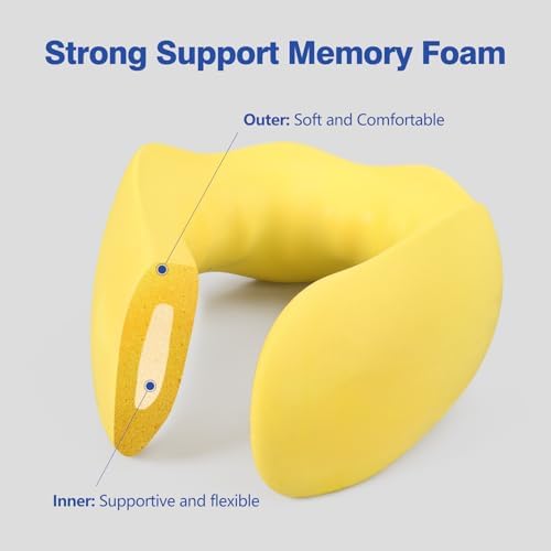 Cozyhealth Memory Foam Travel Neck Pillow for Airplane and Car Use