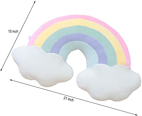 BENEKIY Rainbow Cloud Plush Pillow for Girls 21 Inch Throw