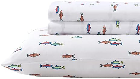 Eddie Bauer Kids Sheet Set - Fish Lake White Queen