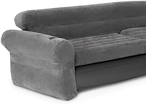 Intex L-Shaped Inflatable Couch with Cup Holders Gray 4 Pack
