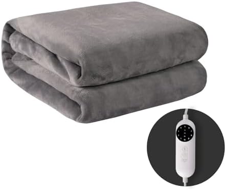 OLIFE Heated Throw Blanket 50x60 Inch 10 Heat Levels 8 Hours Auto-Off