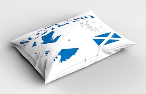 Ambesonne Scotland Pillow Sham Set of 2 Cobalt Blue White