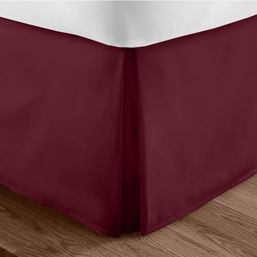300-Thread-Count Cotton Twin Bed Skirt in Burgundy