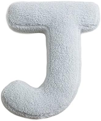 Wadser Letter J Throw Pillow Light Blue Plush Decor