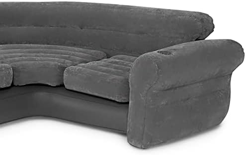 Intex L-Shaped Inflatable Couch with Cup Holders Gray 4 Pack