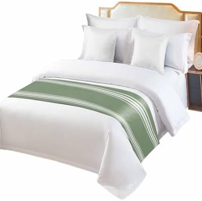 DecorLovee Dark Sage Green Bed Runner Queen Size