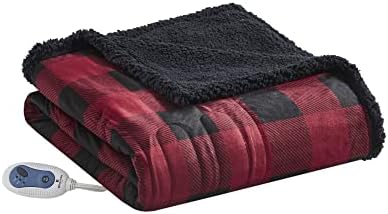 Woolrich Red Berber Electric Blanket Oversized Throw