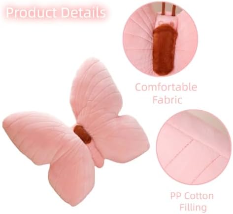Butterfly Shaped Plush Throw Pillow for Kids and Home