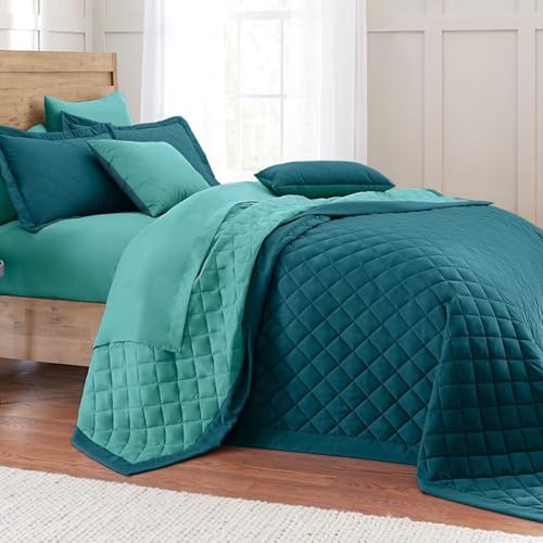 BrylaneHome Bedspread Queen Green Chocolate