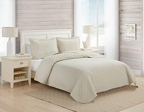 Tommy Bahama Queen Quilt Set Chevron Dune 1