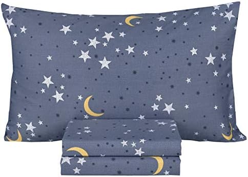 Scientific Sleep Moon Stars 3Pcs Twin Bed Sheet Set for Kids