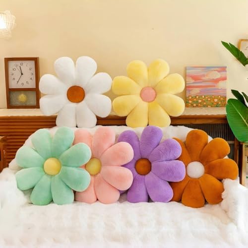 Yellow White Daisy Flower Throw Pillow Set