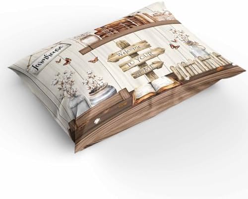 Boanket 3-Piece Queen Size Farmhouse Duvet Cover Set with Zipper