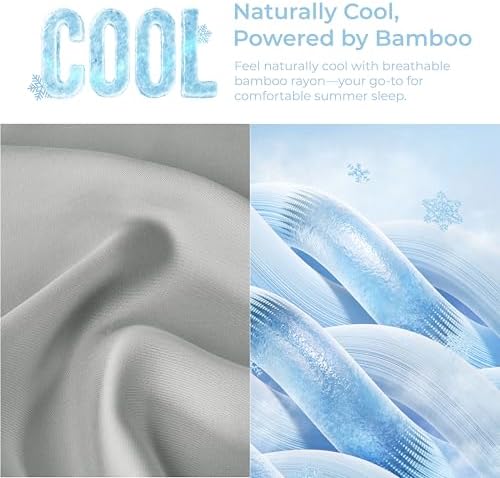 GOKOTTA Bamboo Rayon Fitted Sheet Set with 4 Elastic Straps