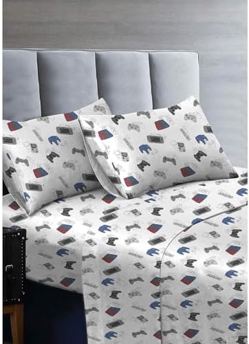 Kids Rule Game Controllers Bed Sheet Set