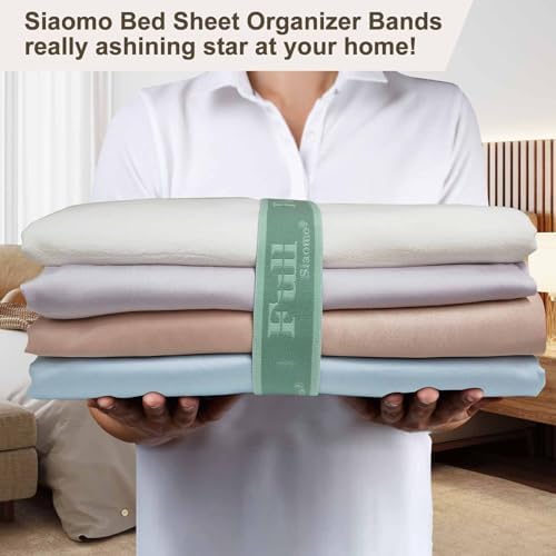 Siaomo Bed Sheet Organizer Bands - 4PCS Green Elastic Straps