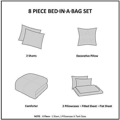 Madison Park Essentials Reversible Comforter Set with 8 Pieces