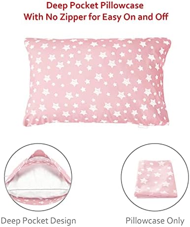 Moonsea Toddler Bed Sheets Set - Pink Star Print 3 Piece