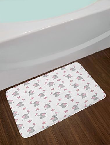 Ambesonne Animal Cartoon Bath Mat with Non-Slip Backing
