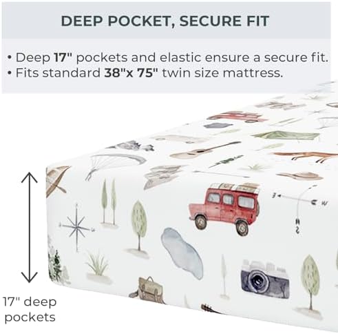 Pobi Baby Twin Sheet Set with Pillowcase - Ultra Soft Cotton Blend
