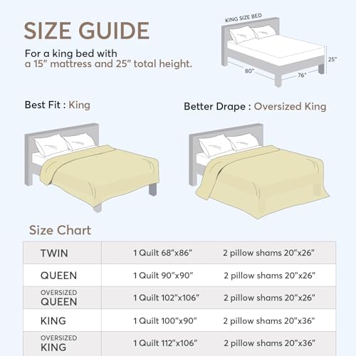 KASENTEX King Size Quilt Set - Stone Washed Black