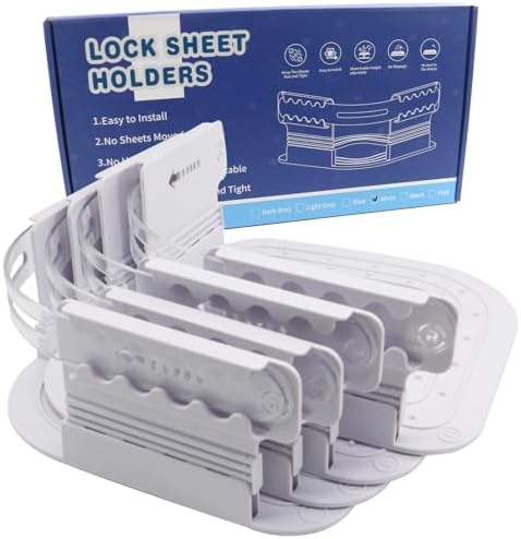 Adjustable Bed Sheet Holder with Lock Strap for Firm Fit