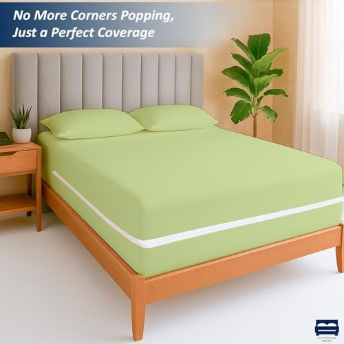 Cottingon California King Zipper Fitted Sheet Sage