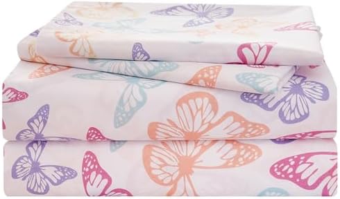 Yibeizi Butterfly Twin Sheet Set for Kids