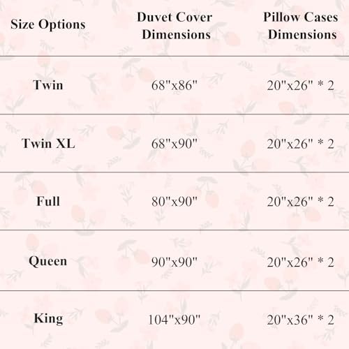 AMWAN Floral Duvet Cover Twin Set with Pillowcases